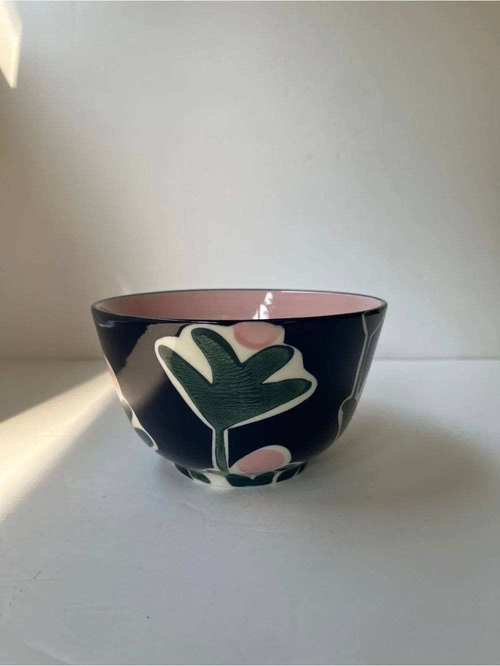 Anthropologie Bowl CASSIE BYRNES Flowers MELBOURNE Handpainted Stoneware VGC